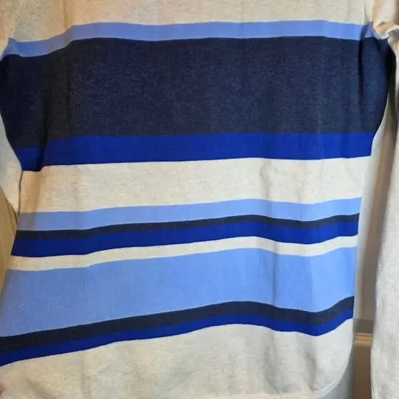 Duluth Trading Co. Shiftless Crewneck Sweater Womens Sz Medium Blue Colorblock‎ - Picture 6 of 12